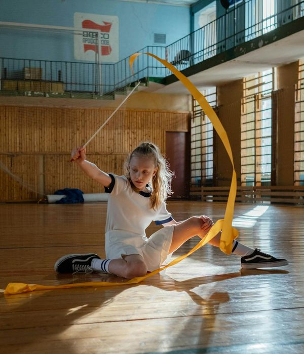 Active person doing rhythmic movements in the morning